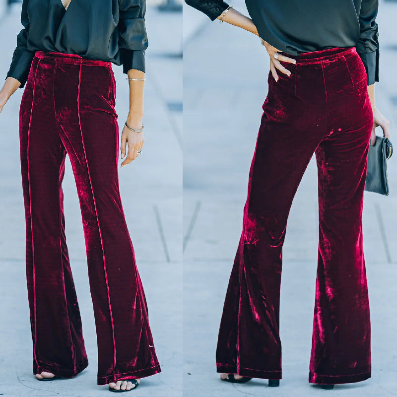 Velvet Straight Leg Pants for Women