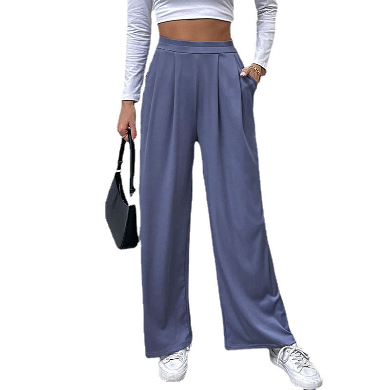 Pleated Casual Wide-Leg Pants