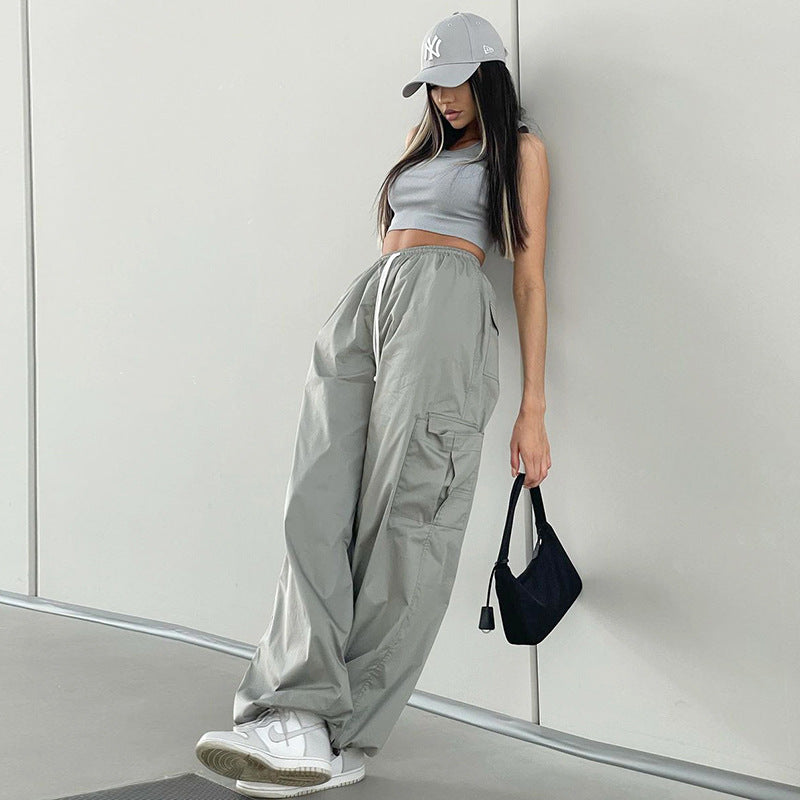 Loose Tie-Belt Straight-Leg Pants