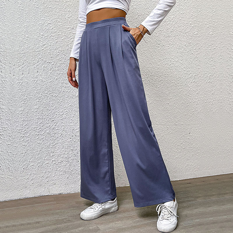 Pleated Casual Wide-Leg Pants