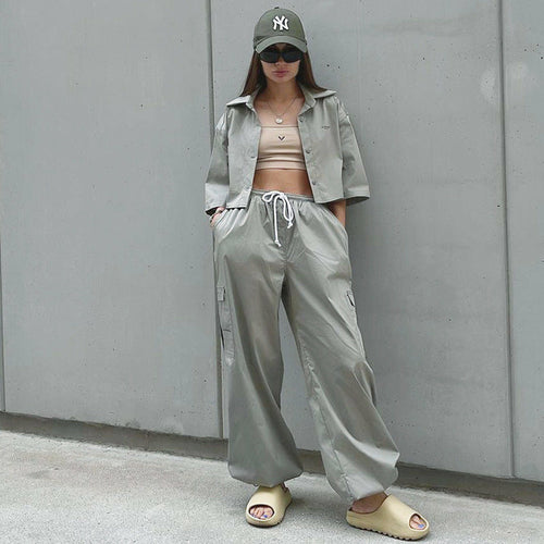 Loose Tie-Belt Straight-Leg Pants