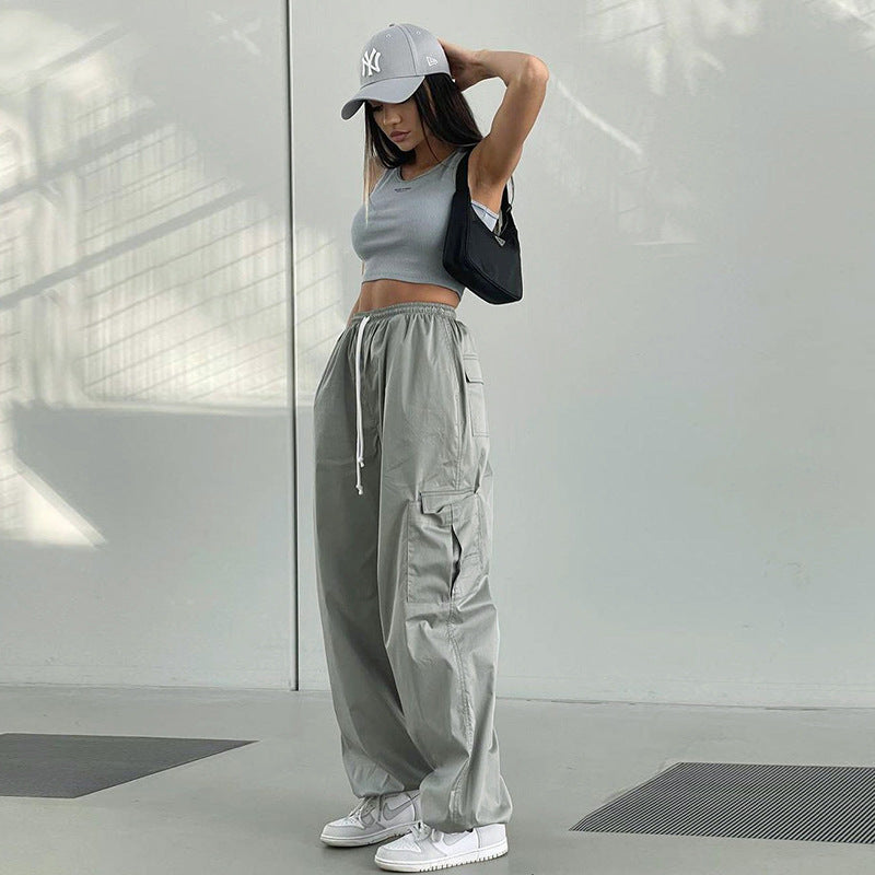 Loose Tie-Belt Straight-Leg Pants