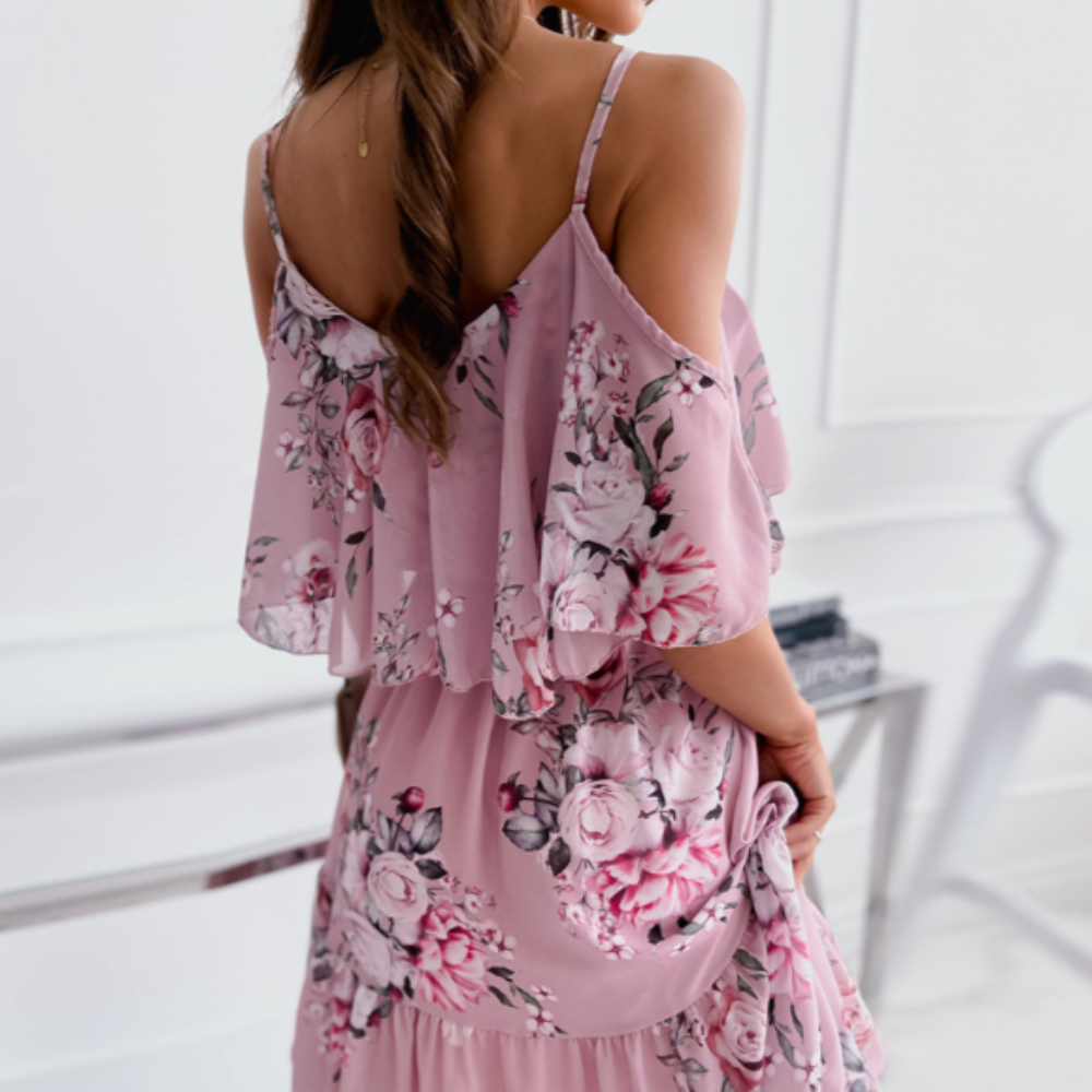 Ruffle Chiffon Beach Dress