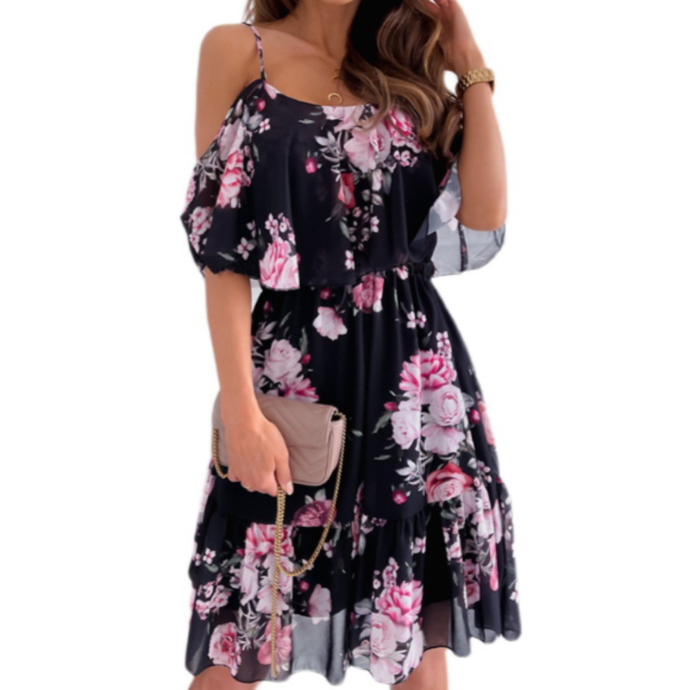 Ruffle Chiffon Beach Dress